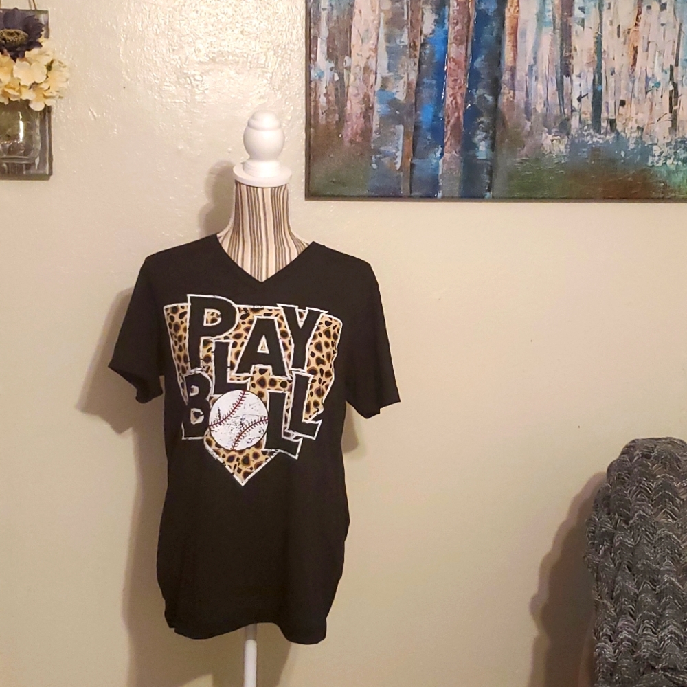 Women's T-Shirt Texas True Treads "Play Ball" Medium